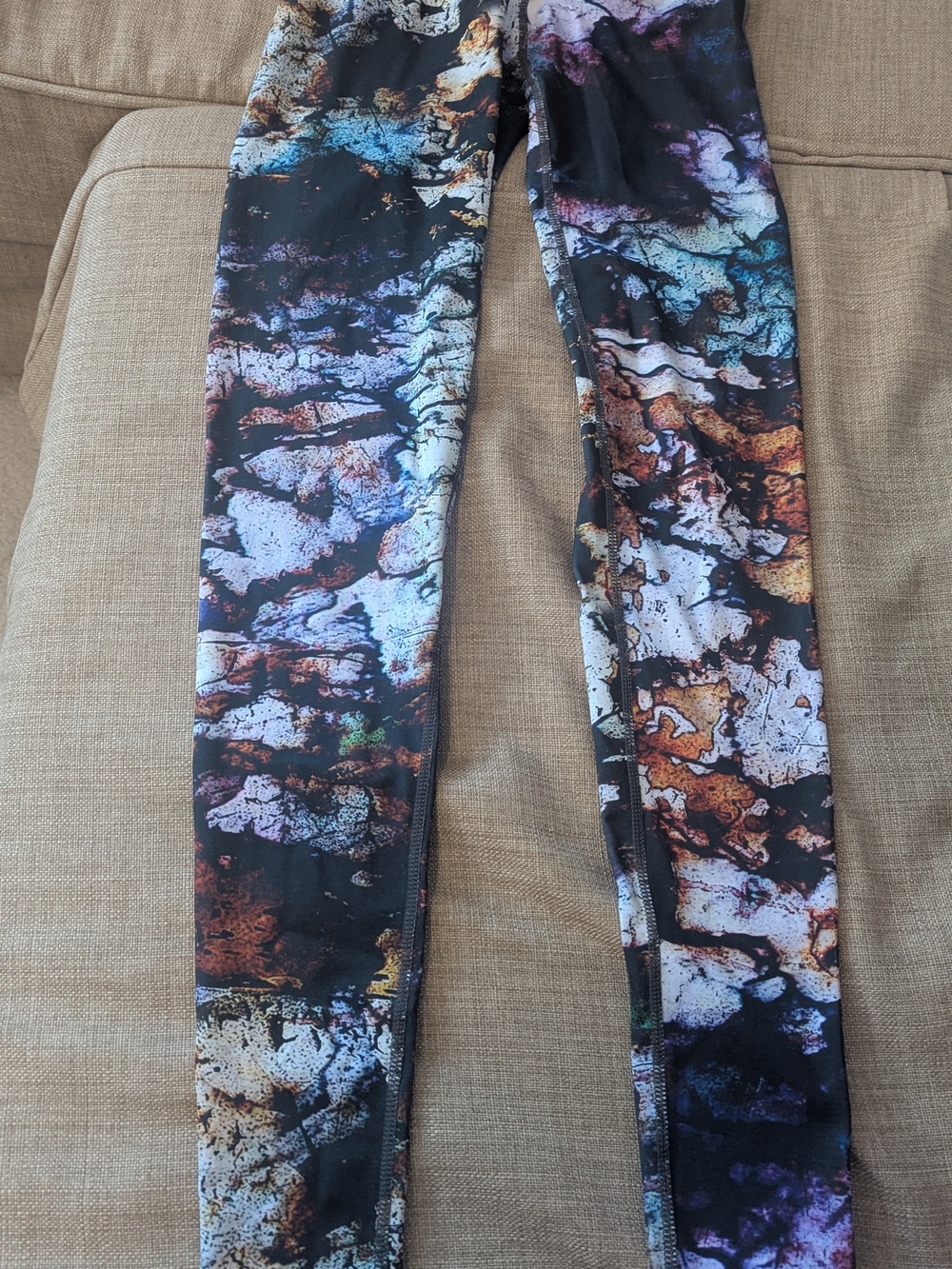 Women's Multi-color Printed Yoga Pants - Size Small